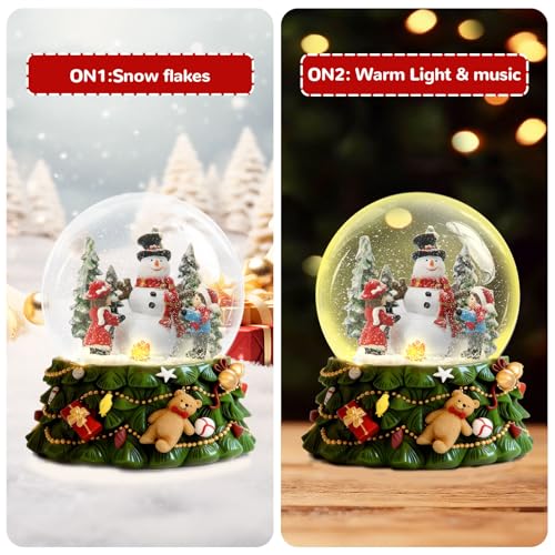 Light-Up Musical Christmas Snow Globe - 8.25-Inch Snowman Holiday Decor