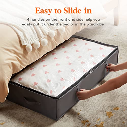 95L Under Bed Storage Containers 4-Pack Large Blanket Bags with Clear Window