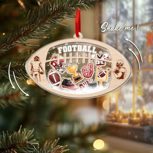 Football Ornament for Christmas Tree - Football Lover Shaker Decor, 2025 Variation