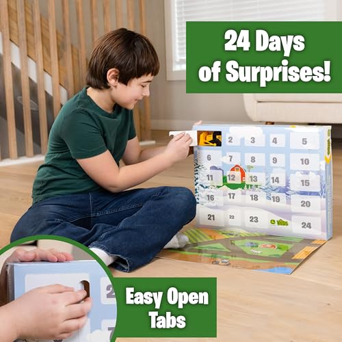 Kids Toy Vehicle Christmas Advent Calendar with Play Mat - 52 Pieces