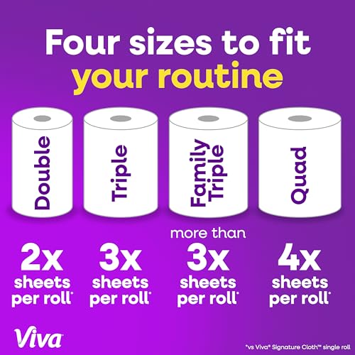 Viva Signature Cloth Paper Towels, 3 Double Rolls, 86 Sheets