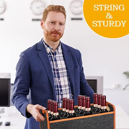 12 Bottle Wine Carrier Tote Bag (2-Pack) - Insulated Padded Travel Bag
