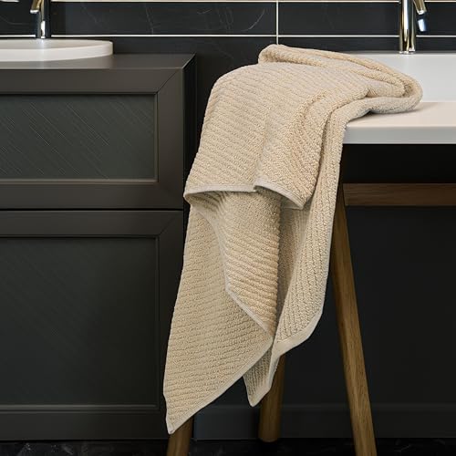 Tens Towels 100% Cotton 6-Piece Bath Towel Set - Soft & Absorbent, Beige