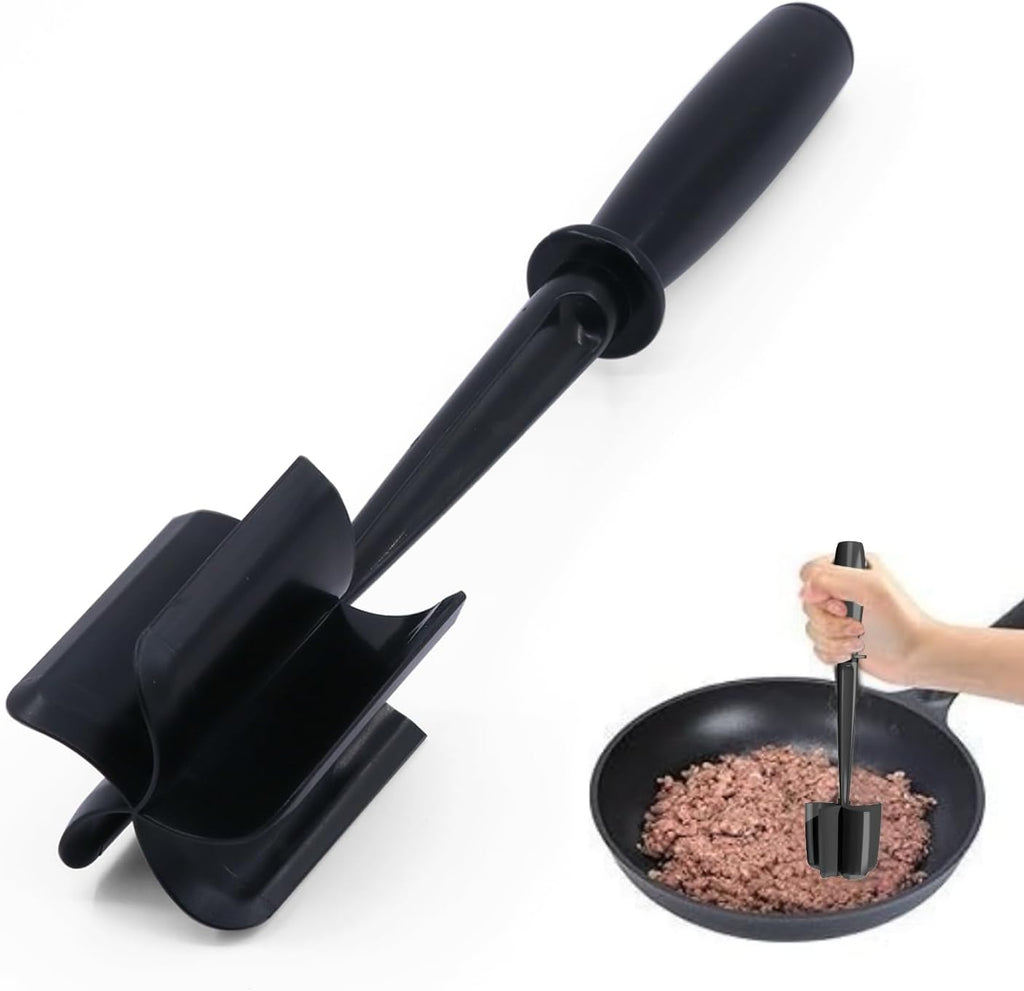 Skiennix Meat Chopper - 5 Curve Blades Ground Beef Smasher Tool | Heat Resistant Nylon Utensil