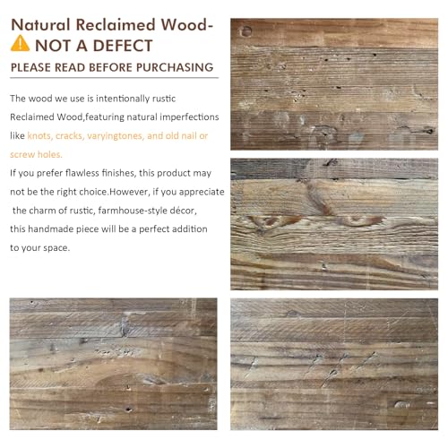 59-Inch Reclaimed Solid Wood Console Table, 2-Tier Rustic Entryway Table
