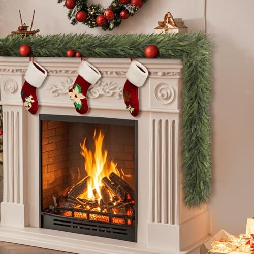 Montekin 2 Pcs 6ft Real Touch Norfolk Pine Christmas Garland (Variation 2)