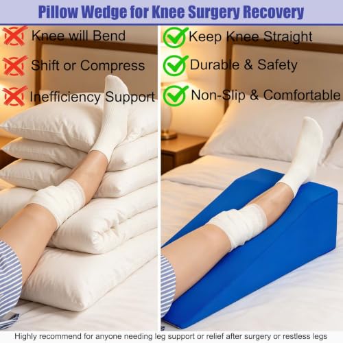 Knee Elevation Pillow for Post Surgery Recovery | Cooling Foam Wedge