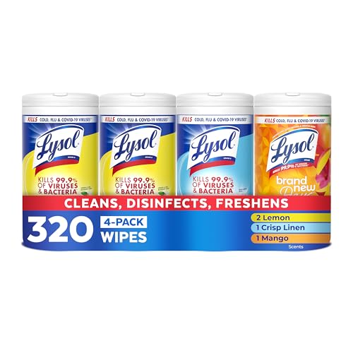 Lysol Disinfecting Wipes Multi-Purpose Cleaner 80 Count 4 Pack