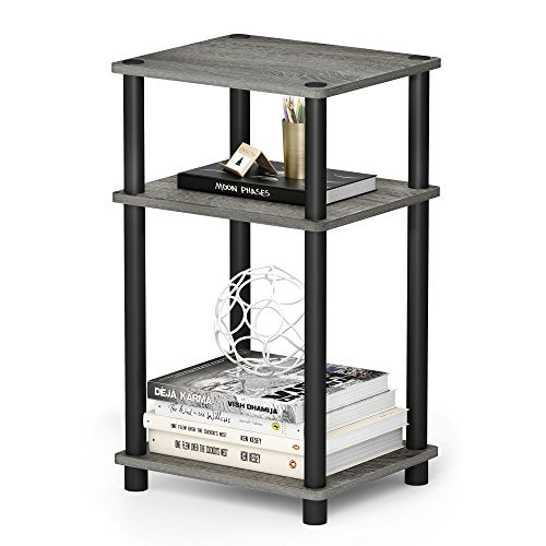 3-Tier Toolless Side Table - Compact Open Shelf End Table & Nightstand