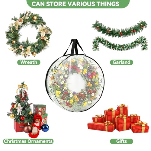 EverPetal 2-Pack 24-Inch Wreath Storage Bags for Holiday & Seasonal Decor
