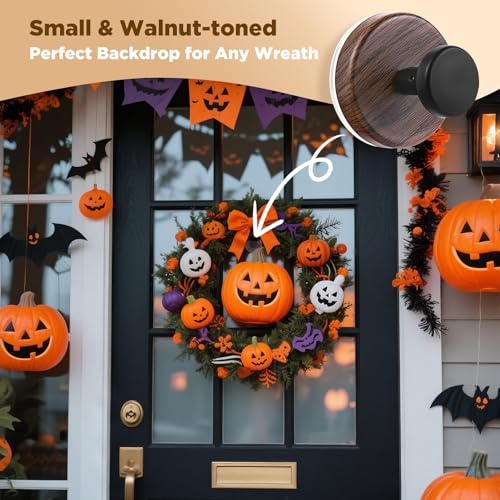 Heavy Duty Suction Cup Wreath Hangers for Front Door - 2 Pack (Walnut)