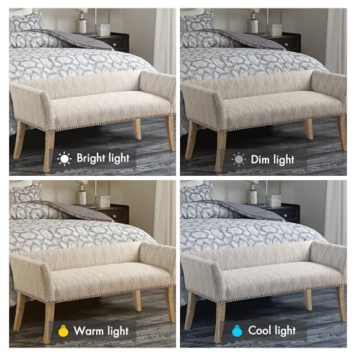 Upholstered Accent Bench with Back and Nailhead Trim, Taupe, 49.5-inch