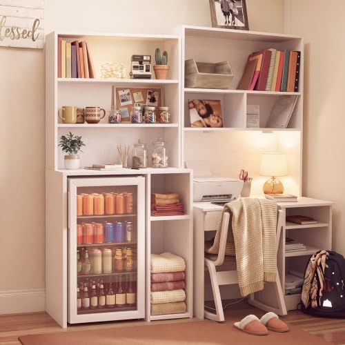 6-Tier Mini Fridge Stand with Storage and Microwave Shelf for Kitchen Dorm