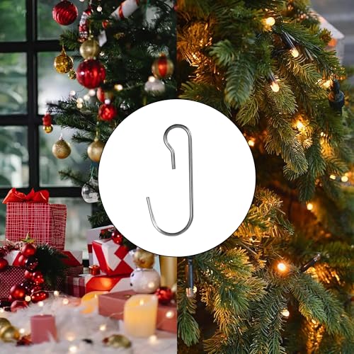 120-Pack Christmas Ornament Metal Hooks - 1.18 Inch Silver Tree Hangers