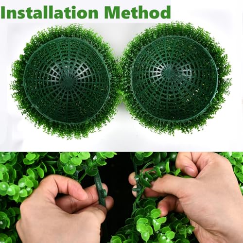 9-Inch Artificial Boxwood Topiary Balls, 2-Piece Faux Plant Sphere Set