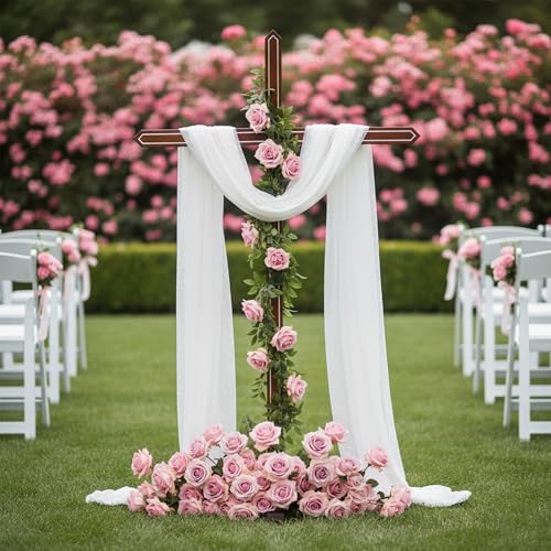 Large Wooden Cross for Church and Religious Decor - 71 Inch Standing Cross