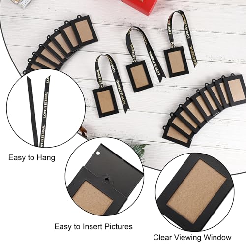 20 Pack Black Hanging Mini Picture Frames for Xmas Tree Wall Decor