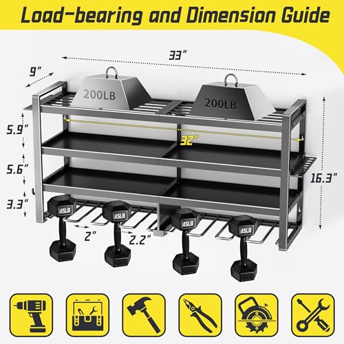 Power Tool Organizer Wall Mount 4-Layer Heavy Duty Storage Rack