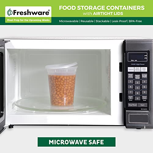 32 oz Plastic Food Storage Containers with Lids - 24 Pack, Leakproof & BPA Free