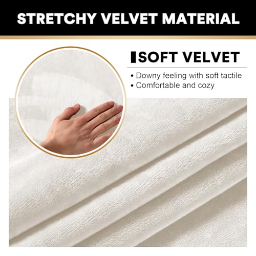 Washable Velvet Loveseat Cover for 2 Cushion Couch, 3 Piece