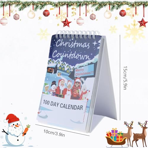 100 Day Christmas Countdown Calendar - Desktop Holiday Advent Calendar