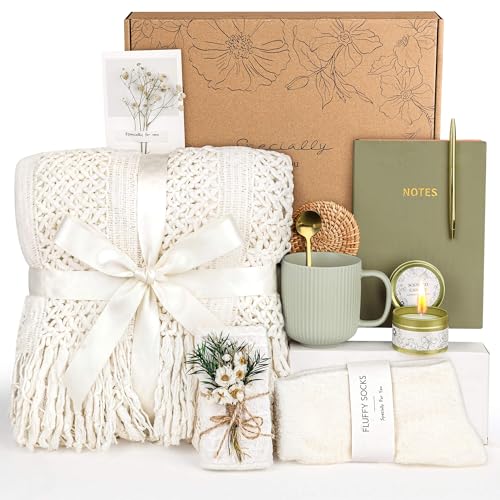 OHATOS Sage Green Self Care Gift Basket for Women - Relaxing Cozy Gift Set