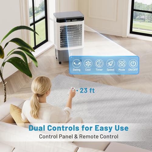 8.3 Gal Evaporative Air Cooler 2800 CFM Portable Swamp Cooler with Ice Packs