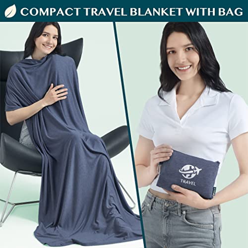 Compact Travel Blanket & Pillow Set - Soft Fleece for Airplane