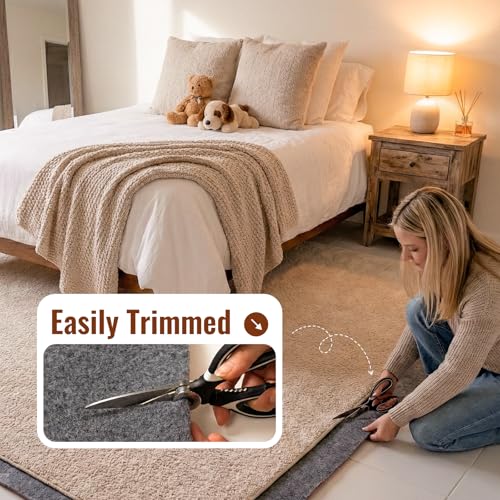 5x7 Ft Non-Slip Rug Pad, 1/4 Inch Thick Felt and Rubber Area Rug Gripper