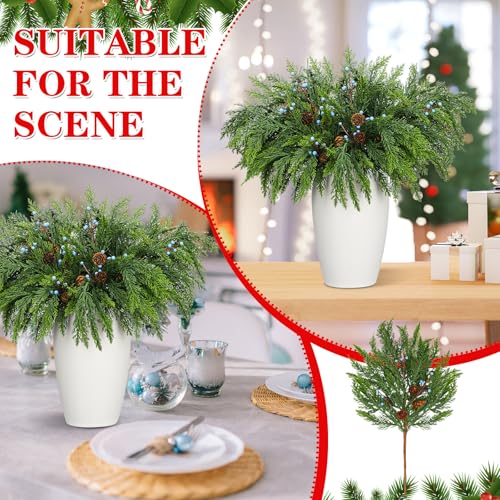 Giegxin 12 Pcs 16 Inch Artificial Juniper Pinecones Berries Christmas Decor