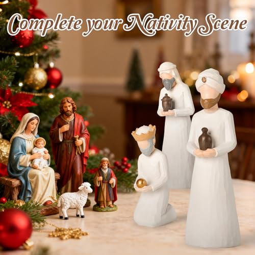 Three Wise Men Nativity Set - 8.7" Hand-Painted Resin Figurines (3 Pcs)