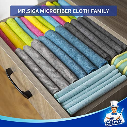 MR.SIGA Microfiber Cleaning Cloths 12 Pack - Streak Free & Absorbent