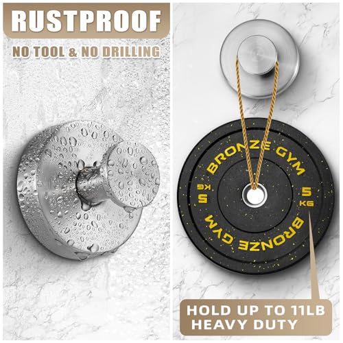 Heavy Duty Suction Cup Hooks - Brushed Nickel No-Drill Shower Towel Hooks