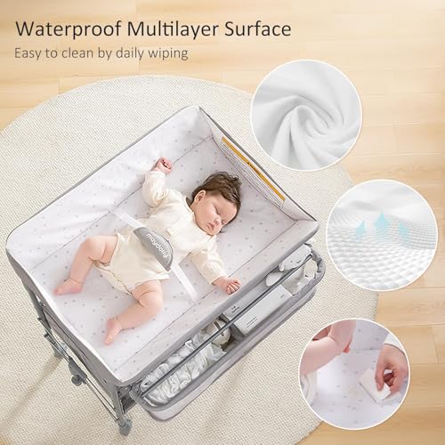 Portable Foldable Baby Changing Table with Storage - Adjustable Height Station