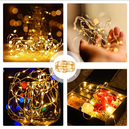 6-Pack Battery Powered Fairy Lights with Remote - 7ft Warm White 20 LED Lights