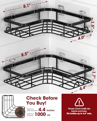 Corner Shower Caddy 2-Pack Rustproof Stainless Steel Shelves