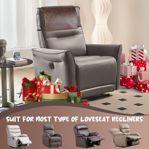 Waterproof Recliner Headrest Protector Cover - 17x27 in Chocolate Brown