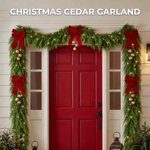 FesNiva 6FT Real Touch Pine Cedar Garland for Christmas Decor - 1 Pack
