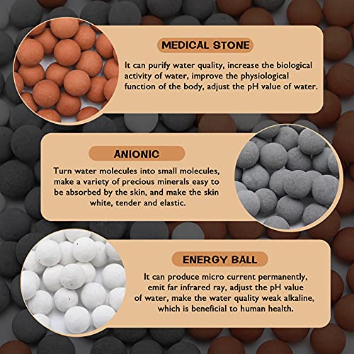 Patelai Shower Head Bead Refills 150g Set - Orange, Gray, White for Water Softening