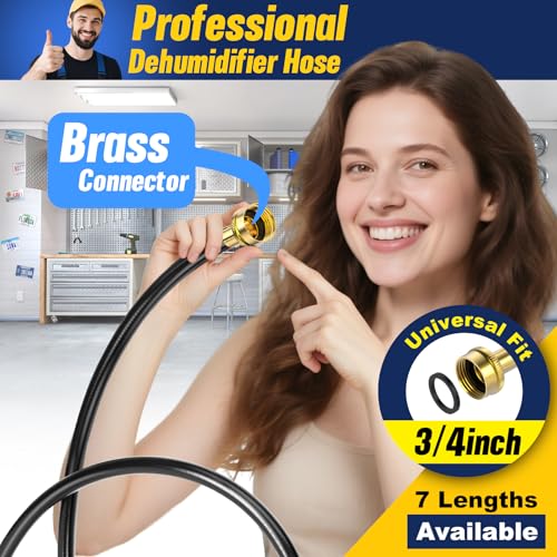 Dehumidifier Drain Hose 6ft with 3/4 Inch FHT Brass Fittings