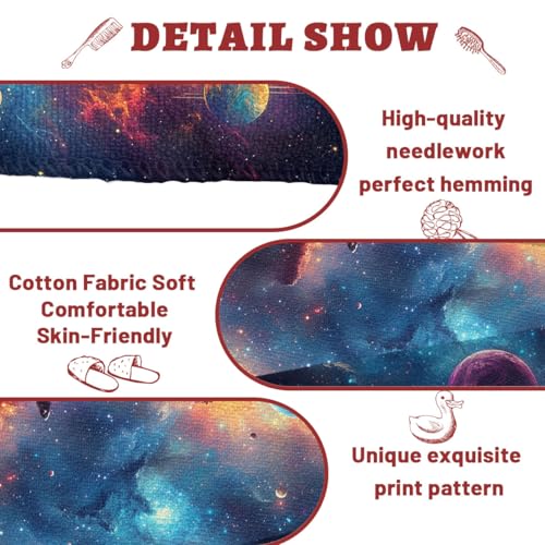 Space Hand Towels, 2-Piece Alien Galaxy Decorative Set for Bathroom Kitchen