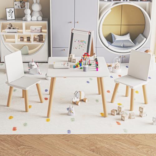Kids Table and 2 Chairs Set - Sturdy Toddler Play Furniture for Home