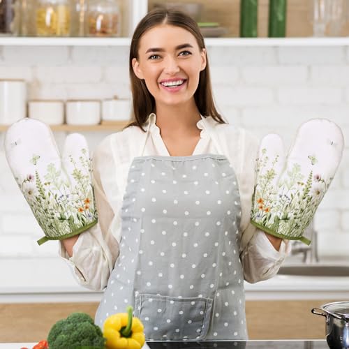 6-Piece Farmhouse Sunflower Kitchen Set: Oven Mitts, Pot Holders, Dish Towels
