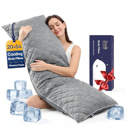 Cooling Body Pillow for Side Sleepers & Pregnancy - 20 x 54 Inch