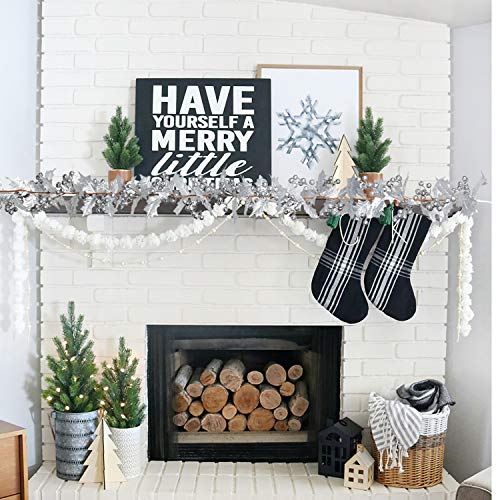 Artiflr Silver Berry Christmas Garland - 6ft Flexible Holiday Decor for Indoor & Outdoor Use