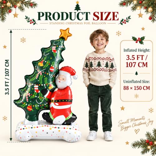 CGIYYAR 2 Pack Christmas Santa Balloons 3.5FT Self-Standing Holiday Decor
