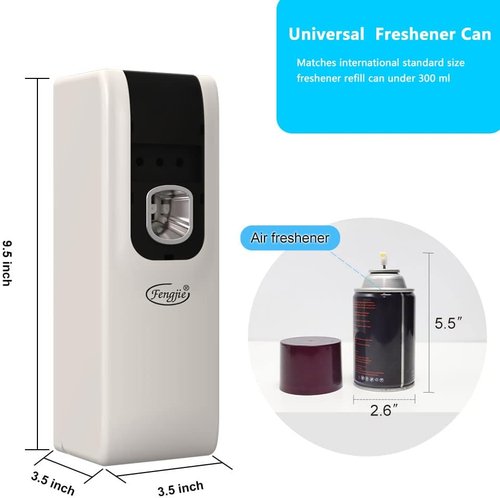 FENGJIE Automatic Air Freshener Spray Dispenser - Wall Mount & Free Standing for Home & Office