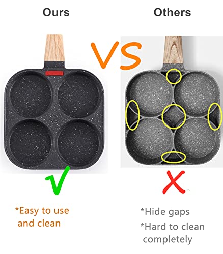 4-Cup Nonstick Granite Egg Frying Pan for Induction and Gas Stoves