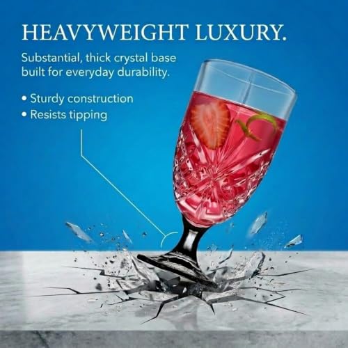 Godinger Dublin Crystal 16oz Water Goblets Set of 4 Elegant Lead-Free Glassware