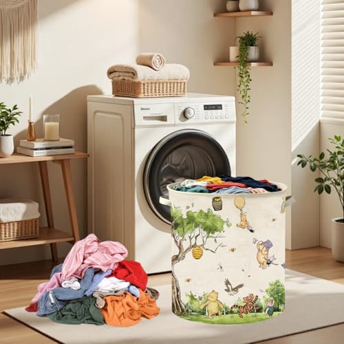 Extra Large Canvas Nursery Laundry Hamper - Waterproof Toy Storage Bin